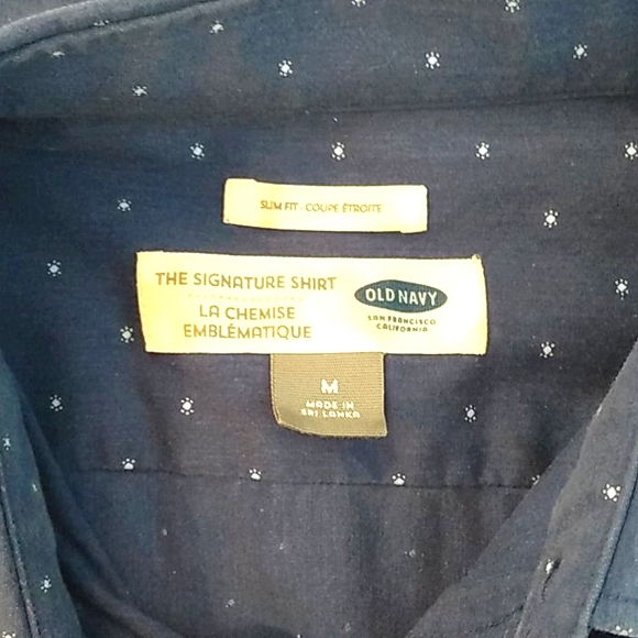 Bleached Old Navy Slim Fit Long Sleeve Button Up Shirt - Picture 2 of 2